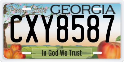 GA license plate CXY8587