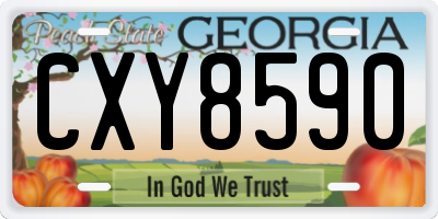 GA license plate CXY8590
