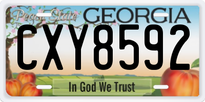 GA license plate CXY8592