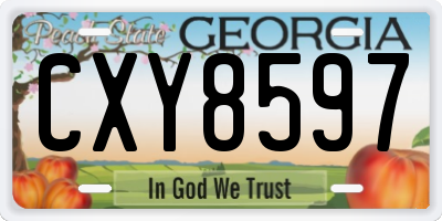 GA license plate CXY8597