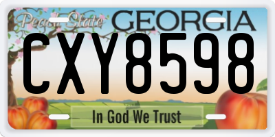 GA license plate CXY8598