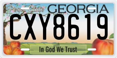 GA license plate CXY8619
