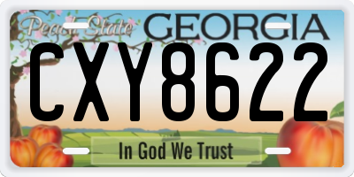 GA license plate CXY8622