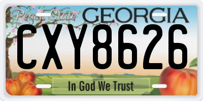 GA license plate CXY8626