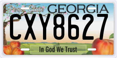 GA license plate CXY8627