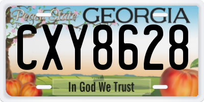 GA license plate CXY8628