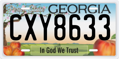 GA license plate CXY8633