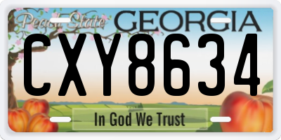 GA license plate CXY8634