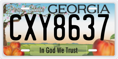 GA license plate CXY8637