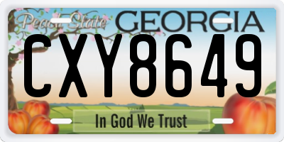 GA license plate CXY8649