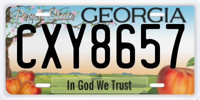 GA license plate CXY8657