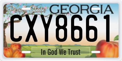 GA license plate CXY8661