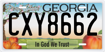 GA license plate CXY8662