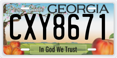 GA license plate CXY8671