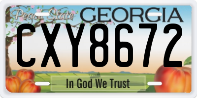 GA license plate CXY8672