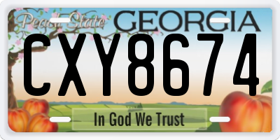GA license plate CXY8674