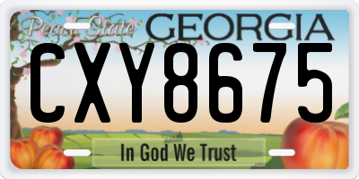 GA license plate CXY8675