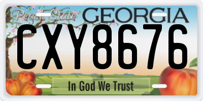 GA license plate CXY8676