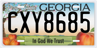 GA license plate CXY8685