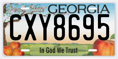GA license plate CXY8695