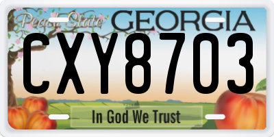 GA license plate CXY8703