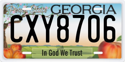 GA license plate CXY8706
