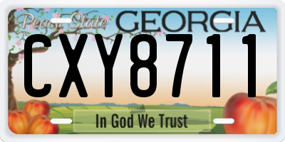 GA license plate CXY8711