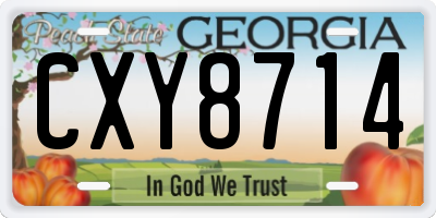 GA license plate CXY8714