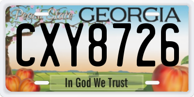 GA license plate CXY8726