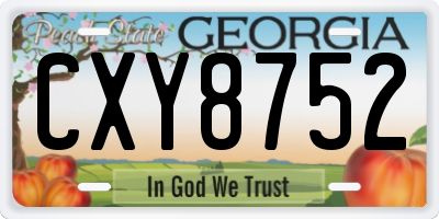 GA license plate CXY8752