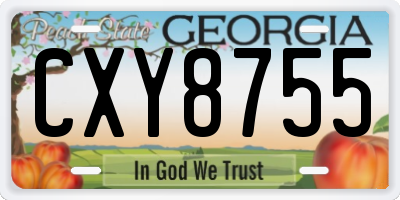 GA license plate CXY8755