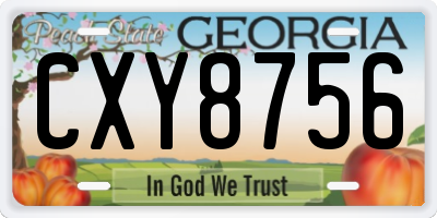 GA license plate CXY8756