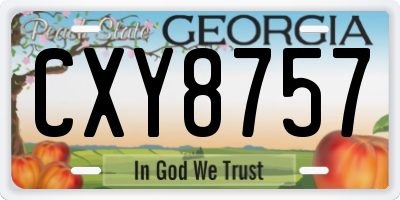GA license plate CXY8757