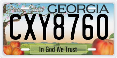 GA license plate CXY8760