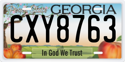 GA license plate CXY8763