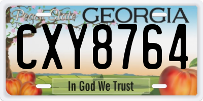 GA license plate CXY8764