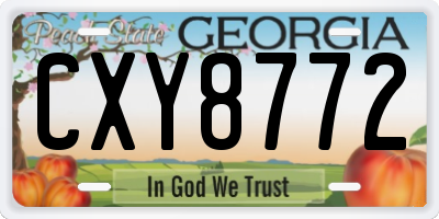 GA license plate CXY8772