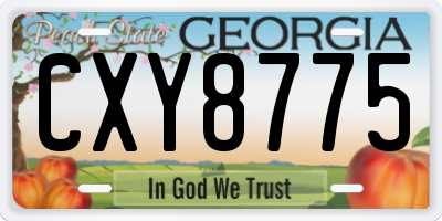 GA license plate CXY8775