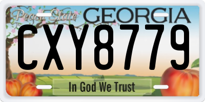 GA license plate CXY8779