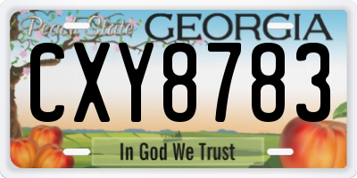 GA license plate CXY8783