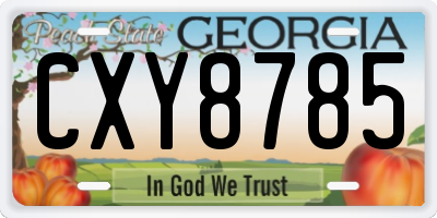 GA license plate CXY8785