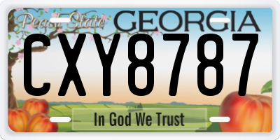 GA license plate CXY8787