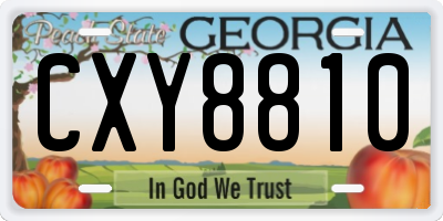 GA license plate CXY8810
