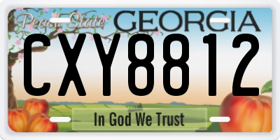 GA license plate CXY8812