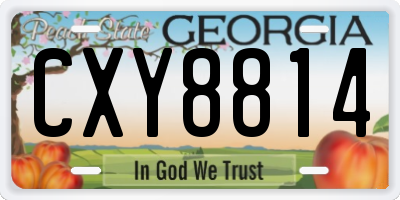 GA license plate CXY8814