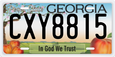 GA license plate CXY8815