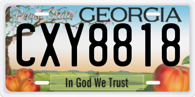 GA license plate CXY8818