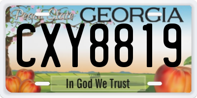 GA license plate CXY8819
