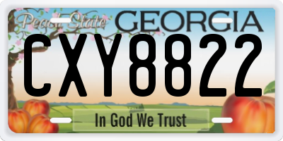 GA license plate CXY8822