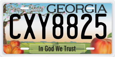 GA license plate CXY8825